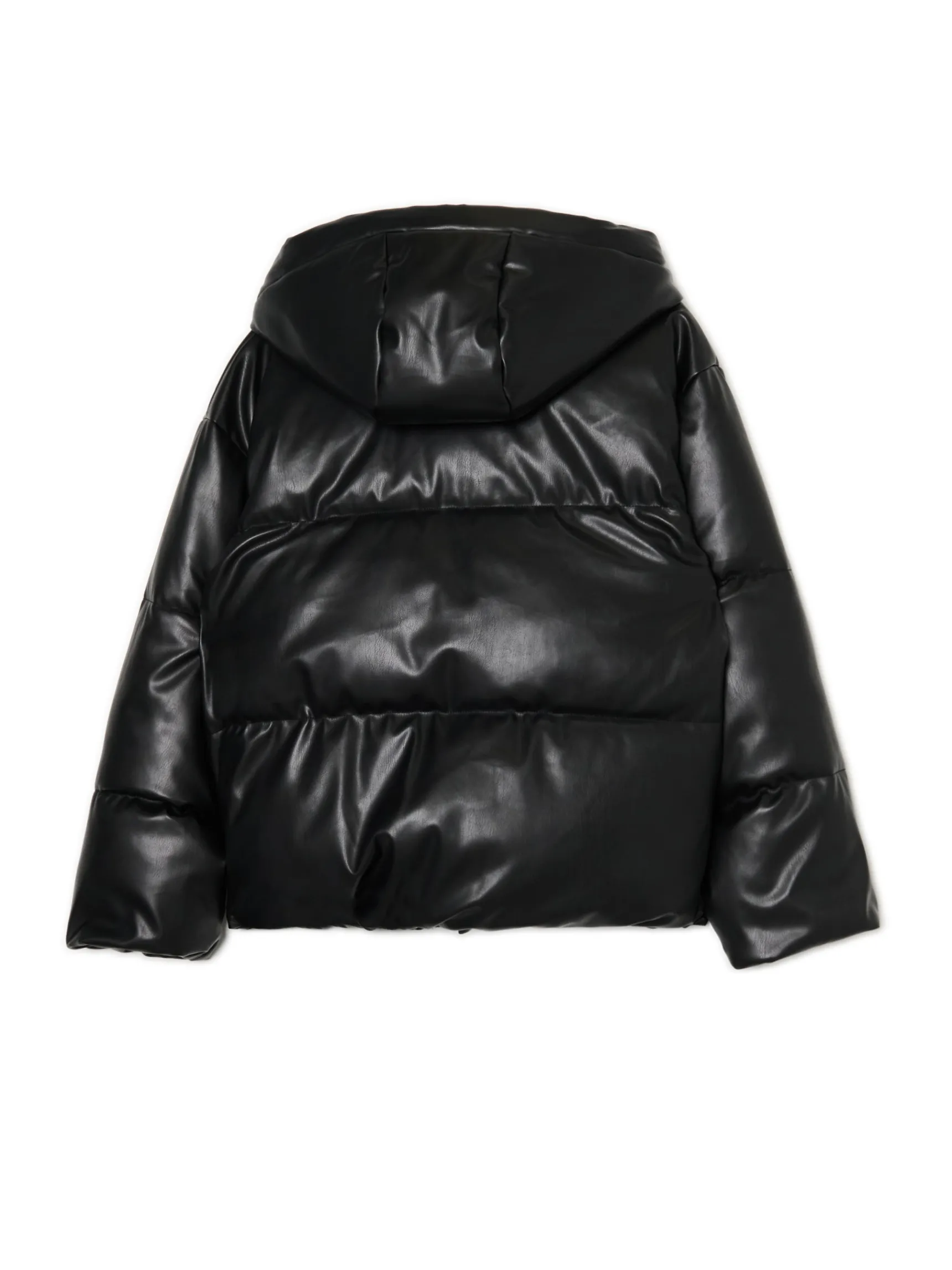 Hot Cropp Czarna kurtka puffer z kapturem czarny