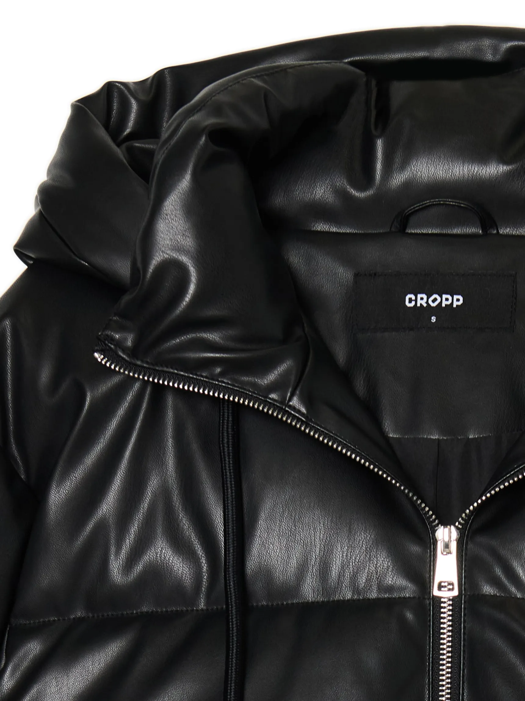 Hot Cropp Czarna kurtka puffer z kapturem czarny