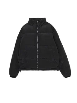 Outlet Cropp Czarna kurtka puffer ze stójką czarny