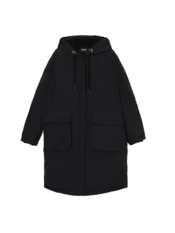Sale Cropp Czarna parka z kapturem czarny