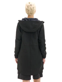 Best Cropp Czarna parka z kapturem czarny