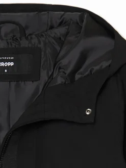 Best Cropp Czarna parka z kapturem czarny