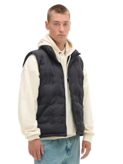 Discount Cropp Czarna pikowana kamizelka ze stójką czarny