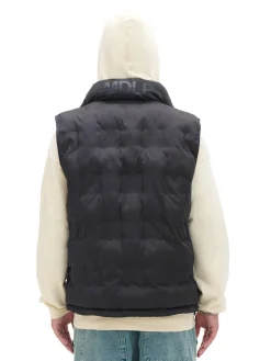 Discount Cropp Czarna pikowana kamizelka ze stójką czarny