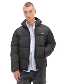 New Cropp Czarna pikowana kurtka puffer czarny