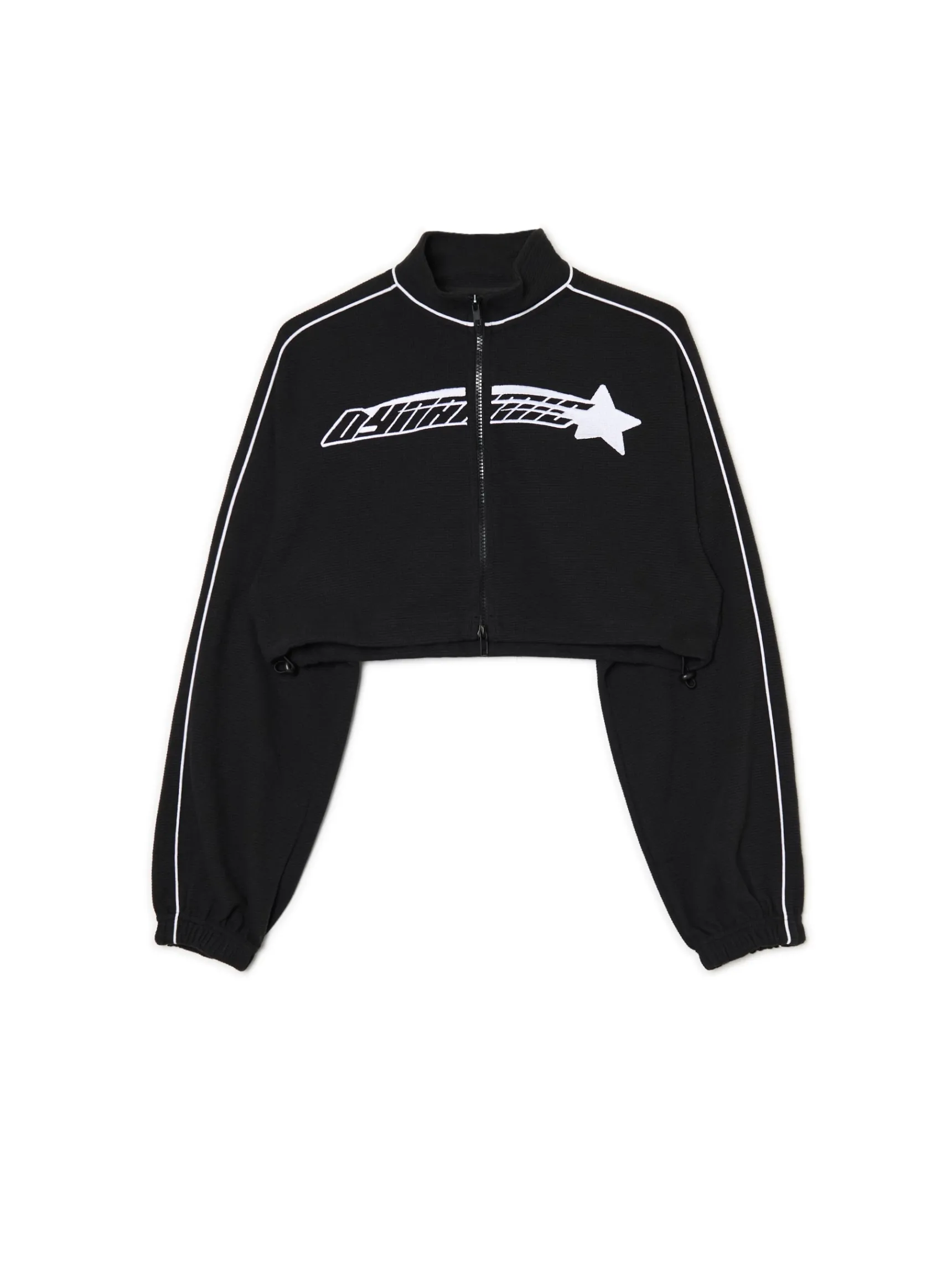 Online Cropp Czarna rozpinana bluza crop czarny