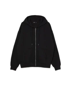 Online Cropp Czarna rozpinana bluza oversize czarny