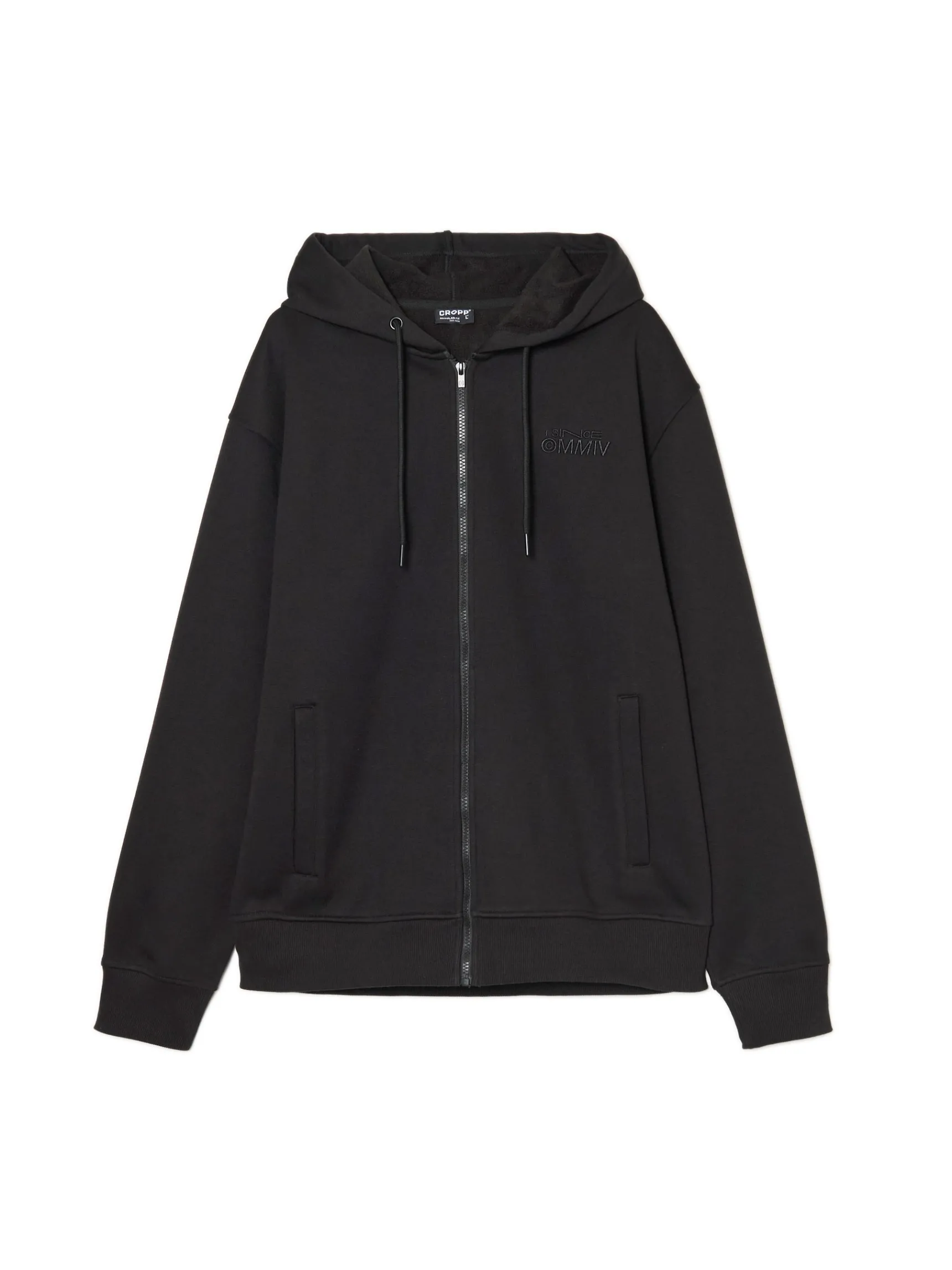 Clearance Cropp Czarna rozpinana bluza z kapturem czarny