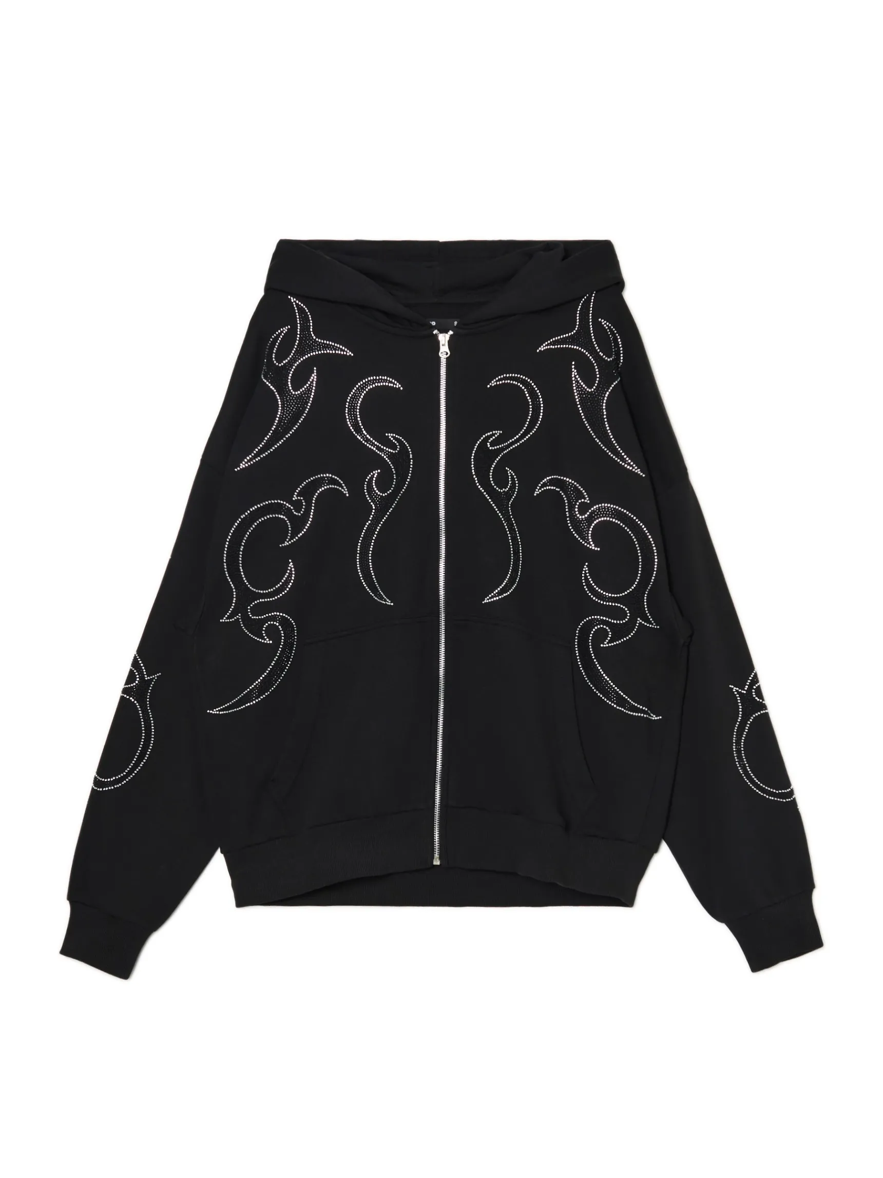 Hot Cropp Czarna rozpinana bluza z aplikacjami czarny