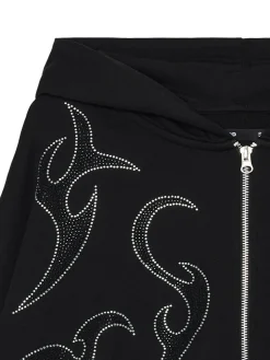 Hot Cropp Czarna rozpinana bluza z aplikacjami czarny