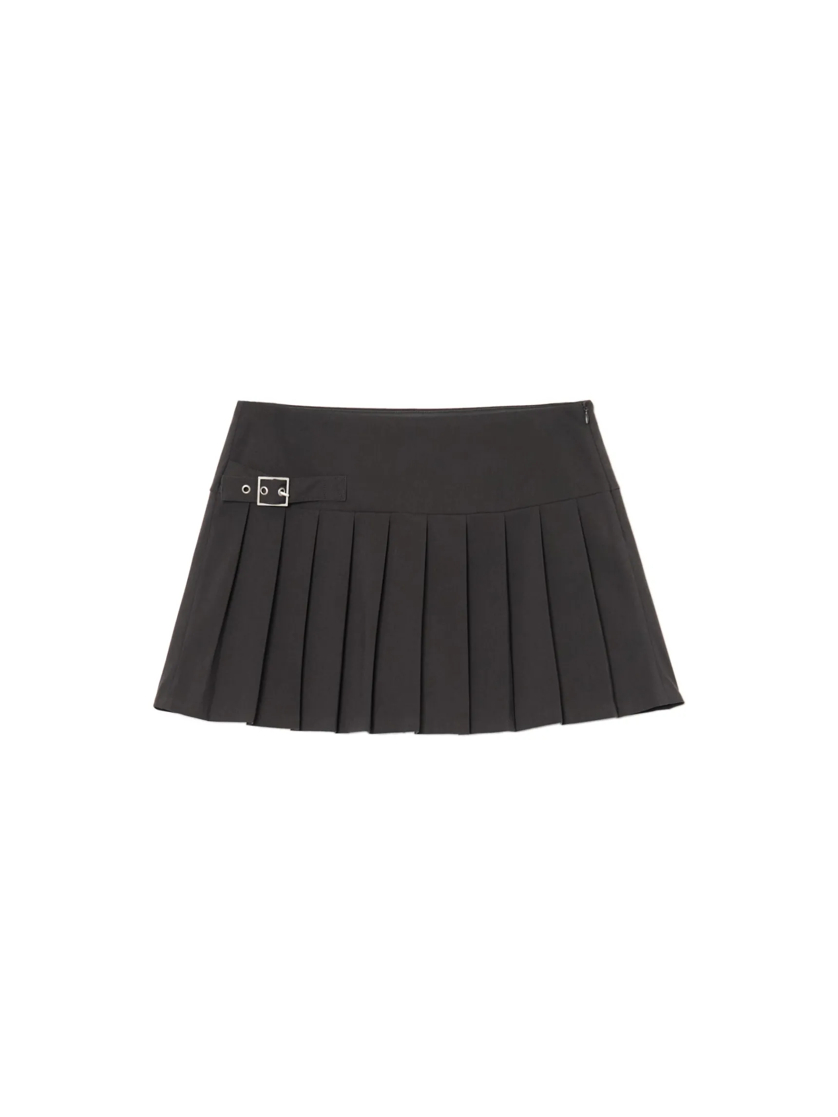 Clearance Cropp Czarna spódnica mini z plisami jasnyszary