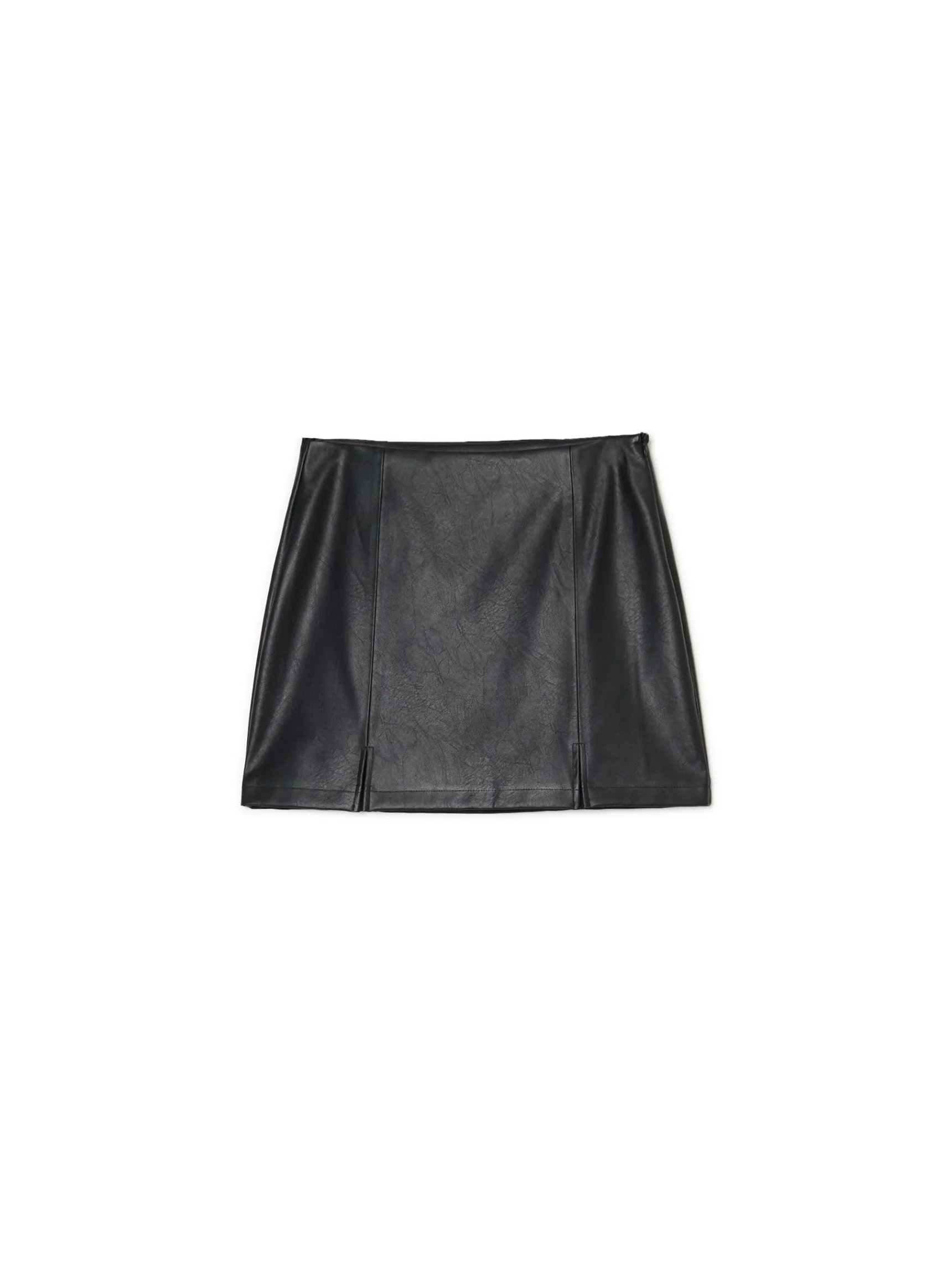 Online Cropp Czarna spódniczka mini z imitacji skóry czarny