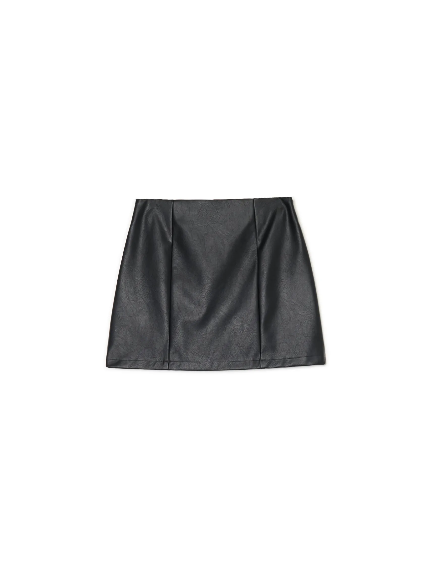 Online Cropp Czarna spódniczka mini z imitacji skóry czarny