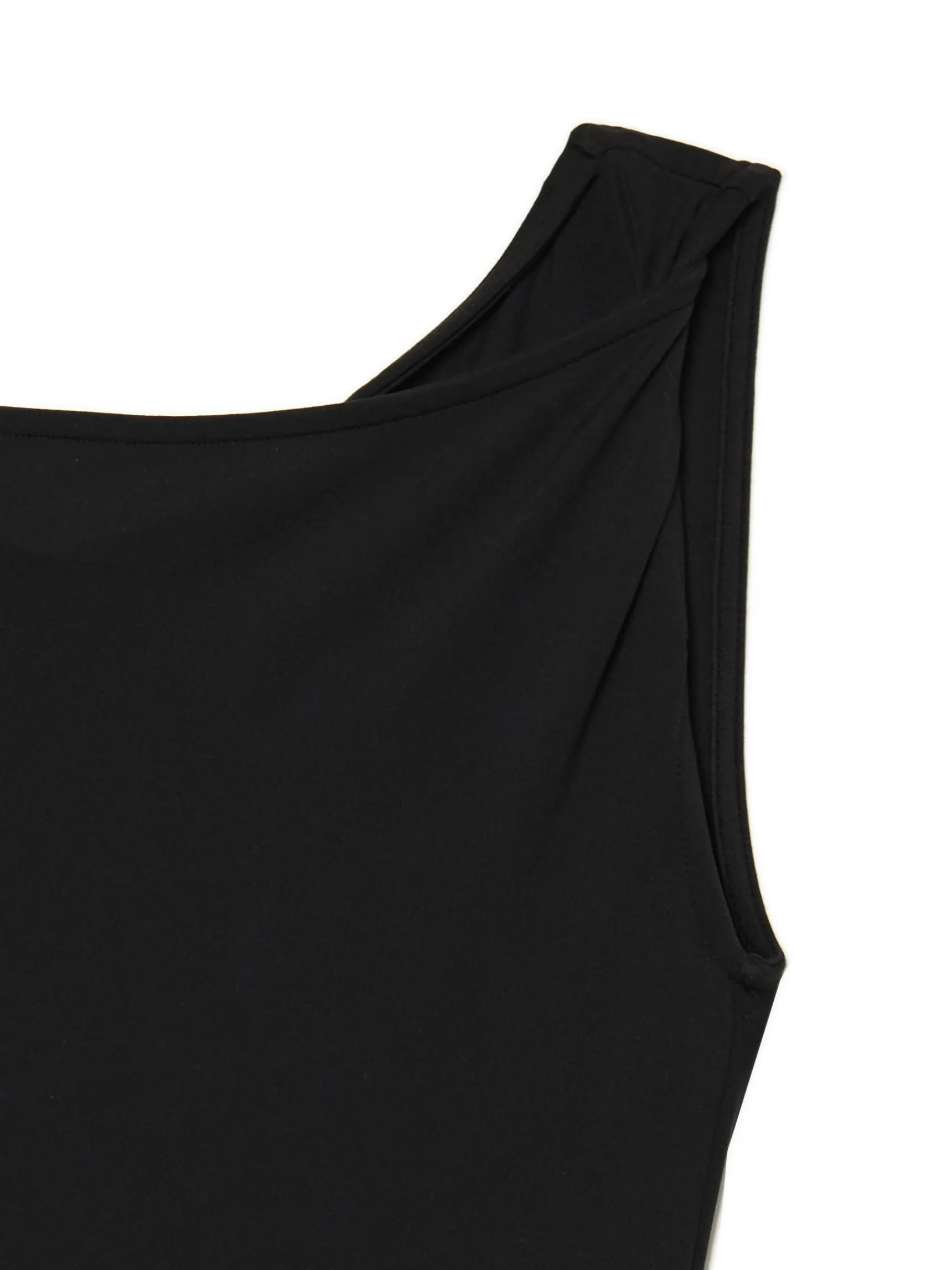 Hot Cropp Czarna sukienka maxi z marszczeniem czarny