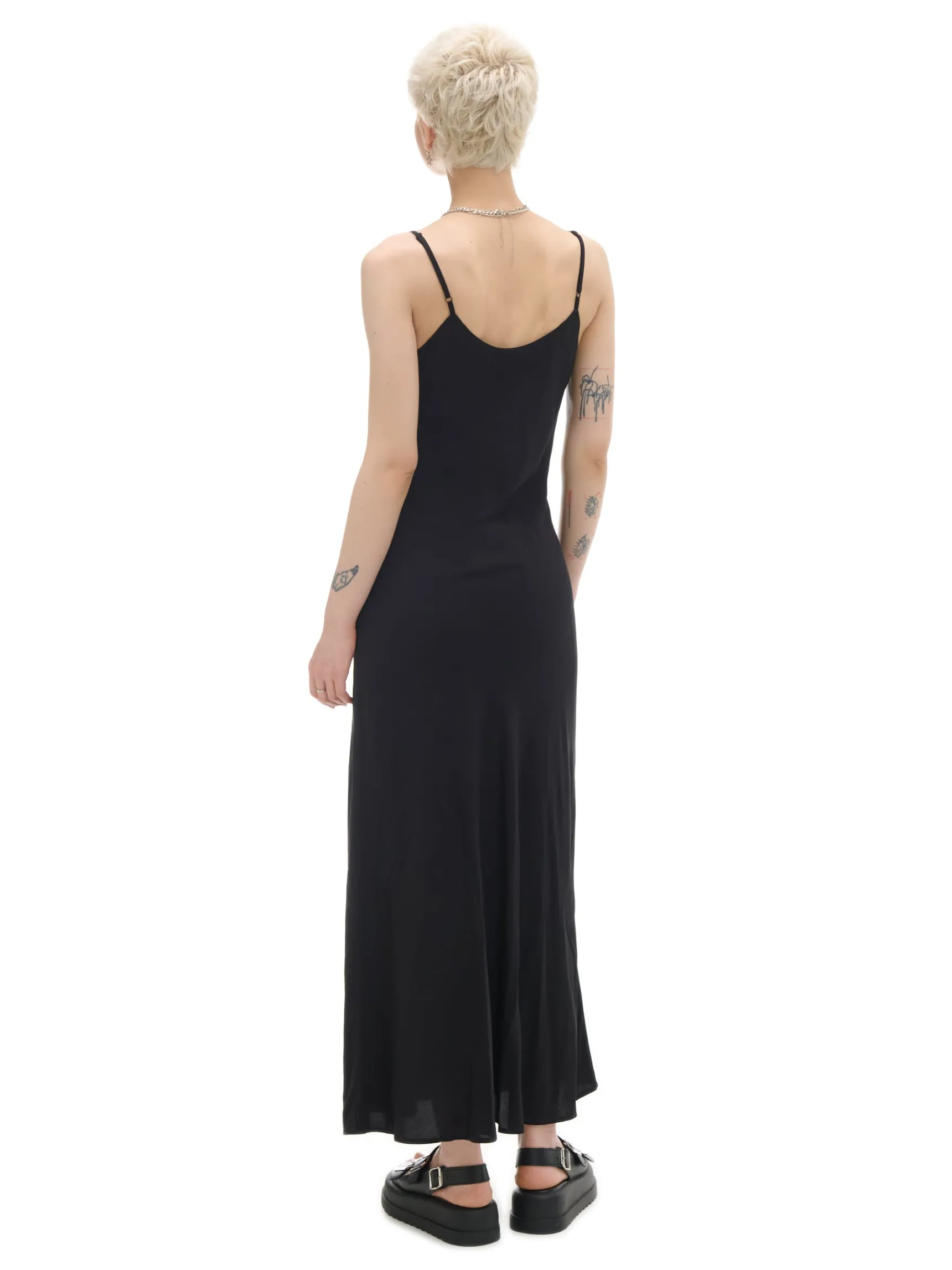 Hot Cropp Czarna sukienka maxi z wiskozy czarny