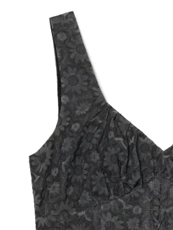 Sale Cropp Czarna sukienka mini w kwiaty czarny