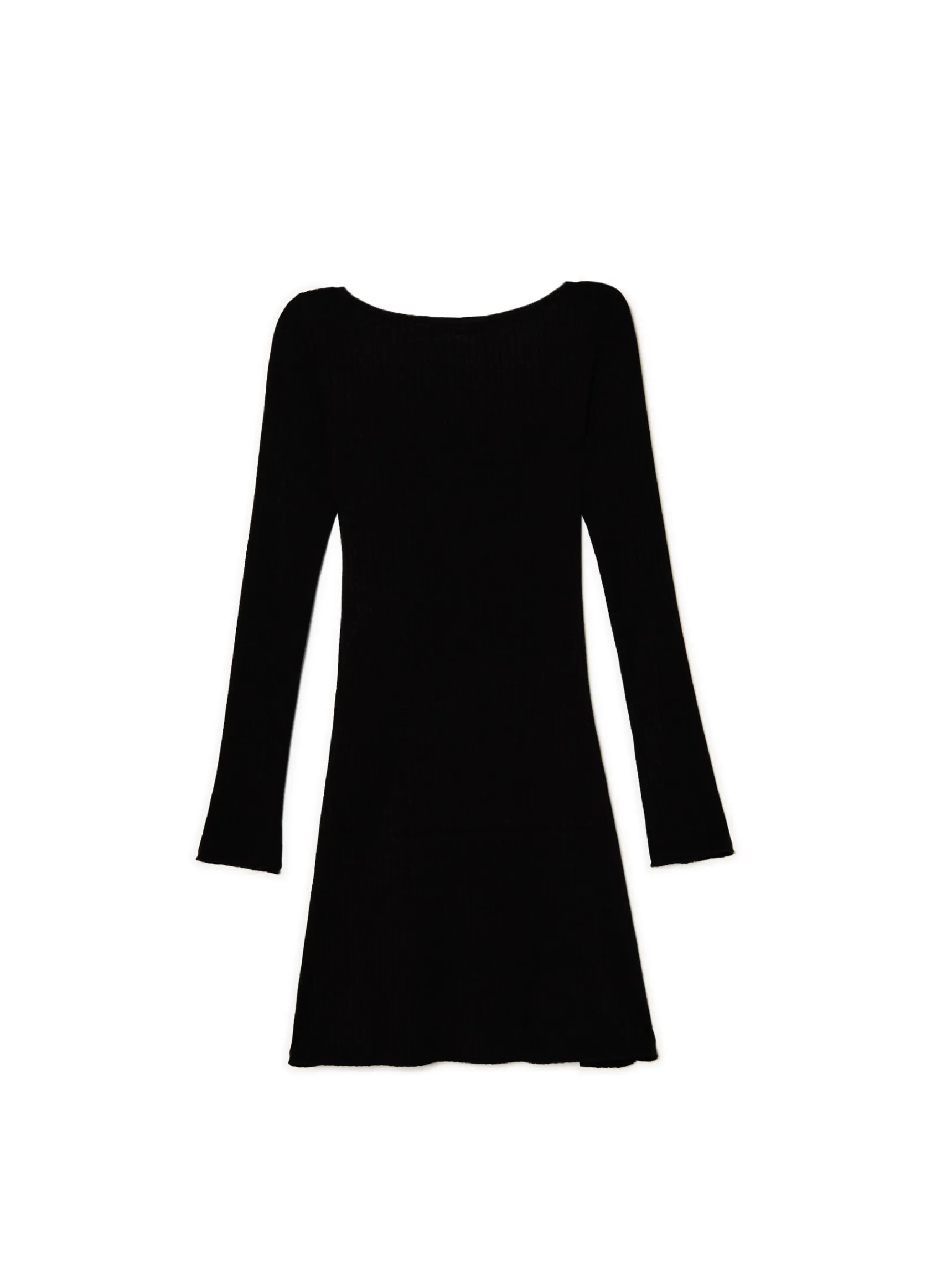 Discount Cropp Czarna sukienka mini z długimi rękawami czarny