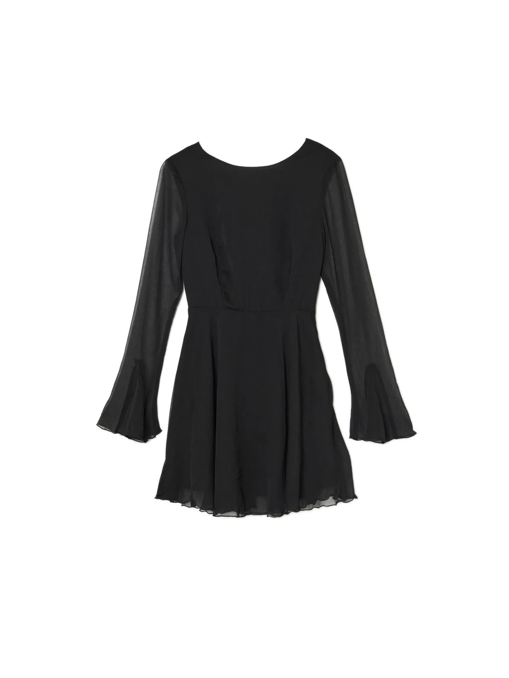 New Cropp Czarna sukienka mini z falbanami czarny