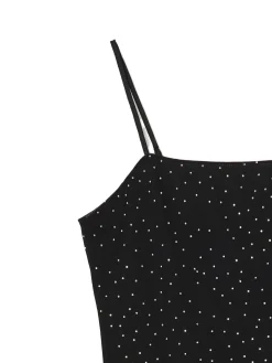 Discount Cropp Czarna sukienka mini z kryształkami czarny