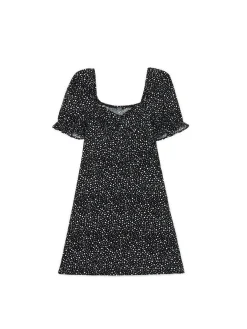 Fashion Cropp Czarna sukienka mini z motywem kwiatowym czarny