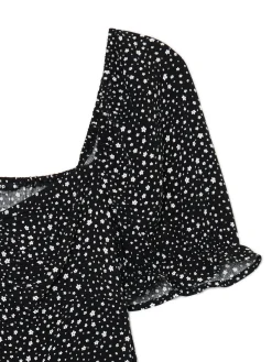 Fashion Cropp Czarna sukienka mini z motywem kwiatowym czarny
