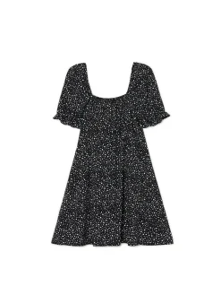 Fashion Cropp Czarna sukienka mini z motywem kwiatowym czarny