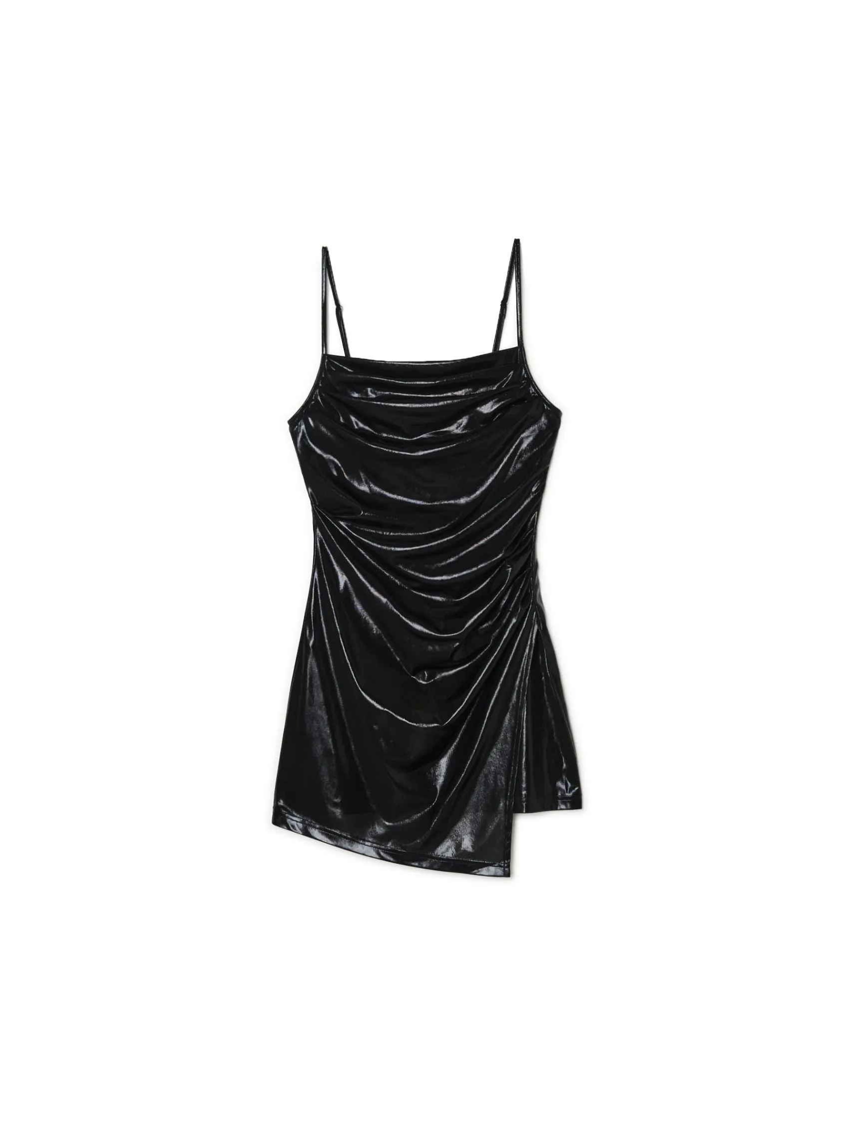 Hot Cropp Czarna sukienka mini z połyskiem czarny