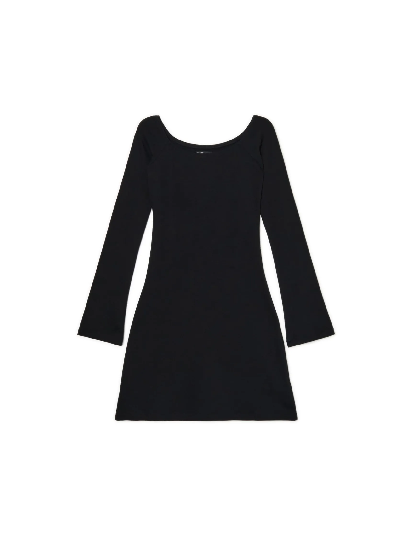 Hot Cropp Czarna sukienka mini z rękawami flare czarny