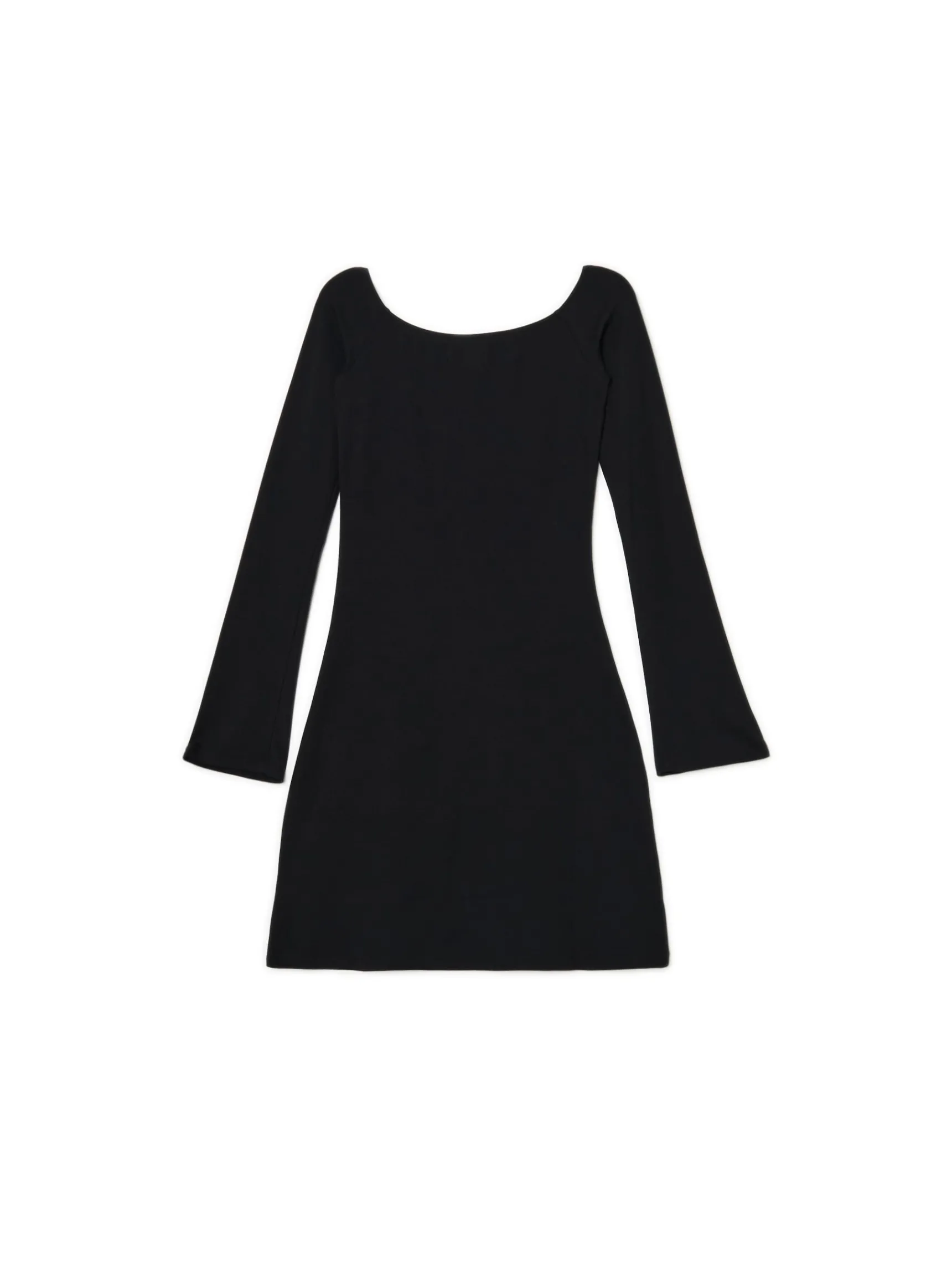 Hot Cropp Czarna sukienka mini z rękawami flare czarny