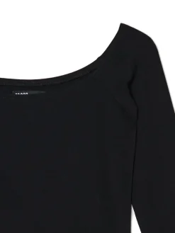 Hot Cropp Czarna sukienka mini z rękawami flare czarny