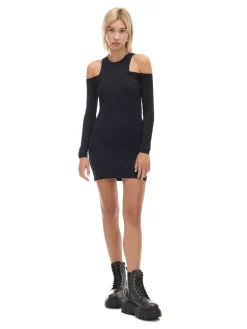 Best Cropp Czarna sukienka mini z wycięciami czarny