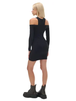 Best Cropp Czarna sukienka mini z wycięciami czarny