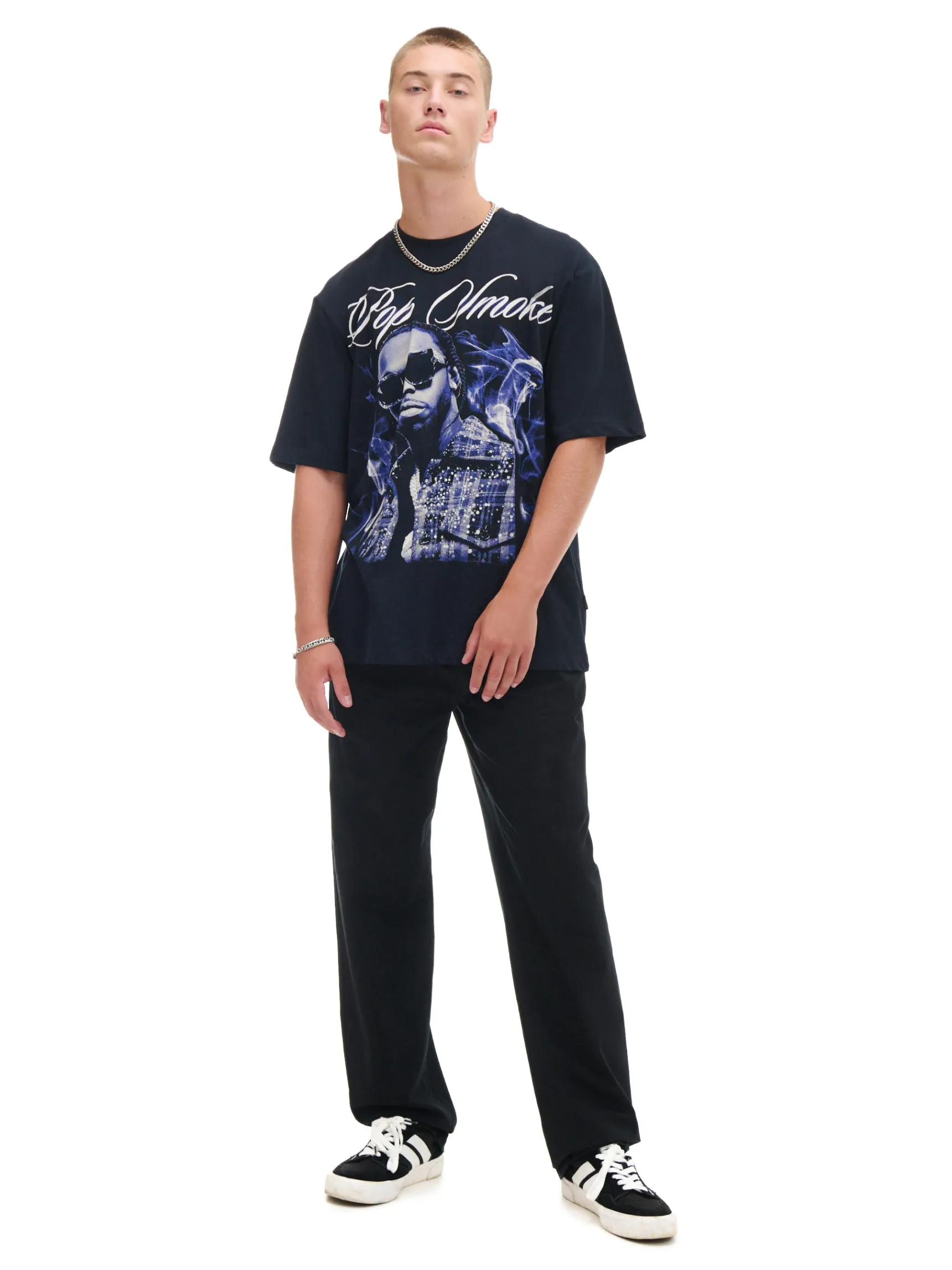 Fashion Cropp Czarne bawełniane spodnie loose czarny