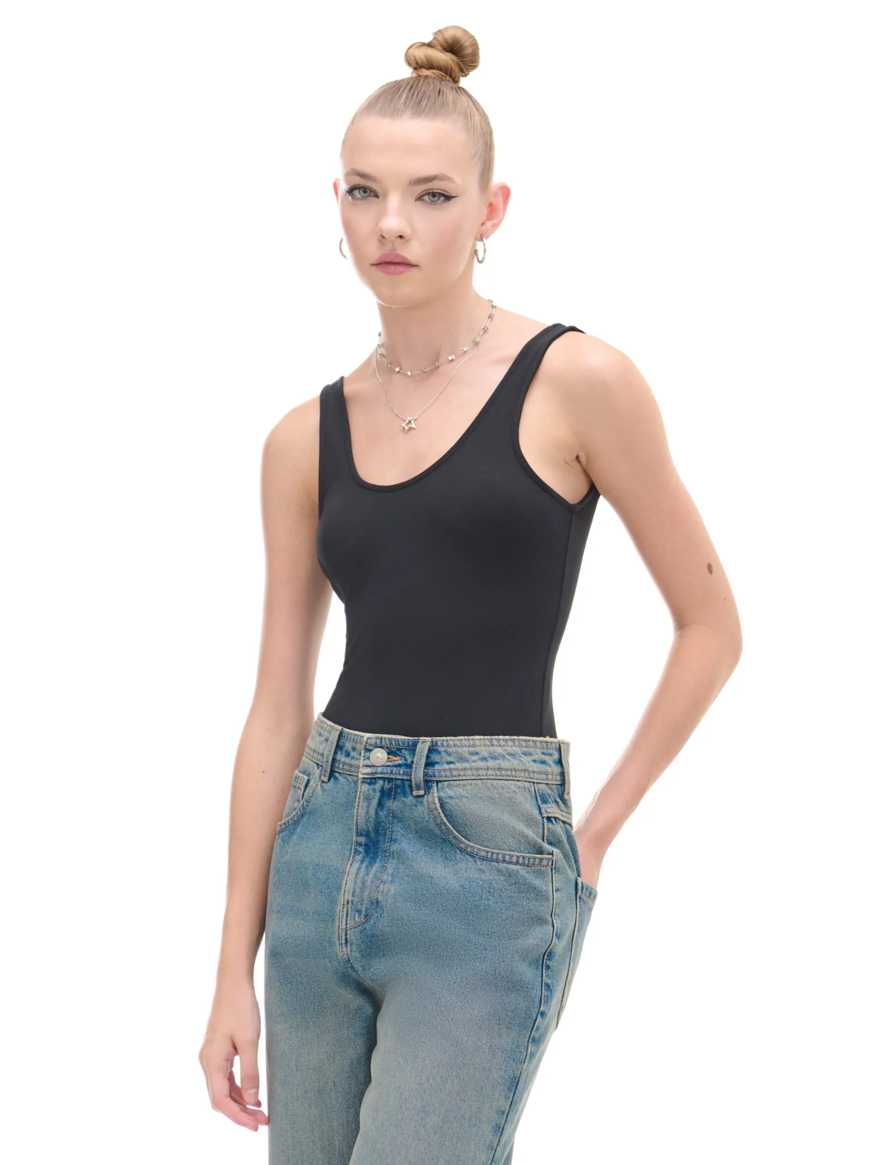 Sale Cropp Czarne body czarny