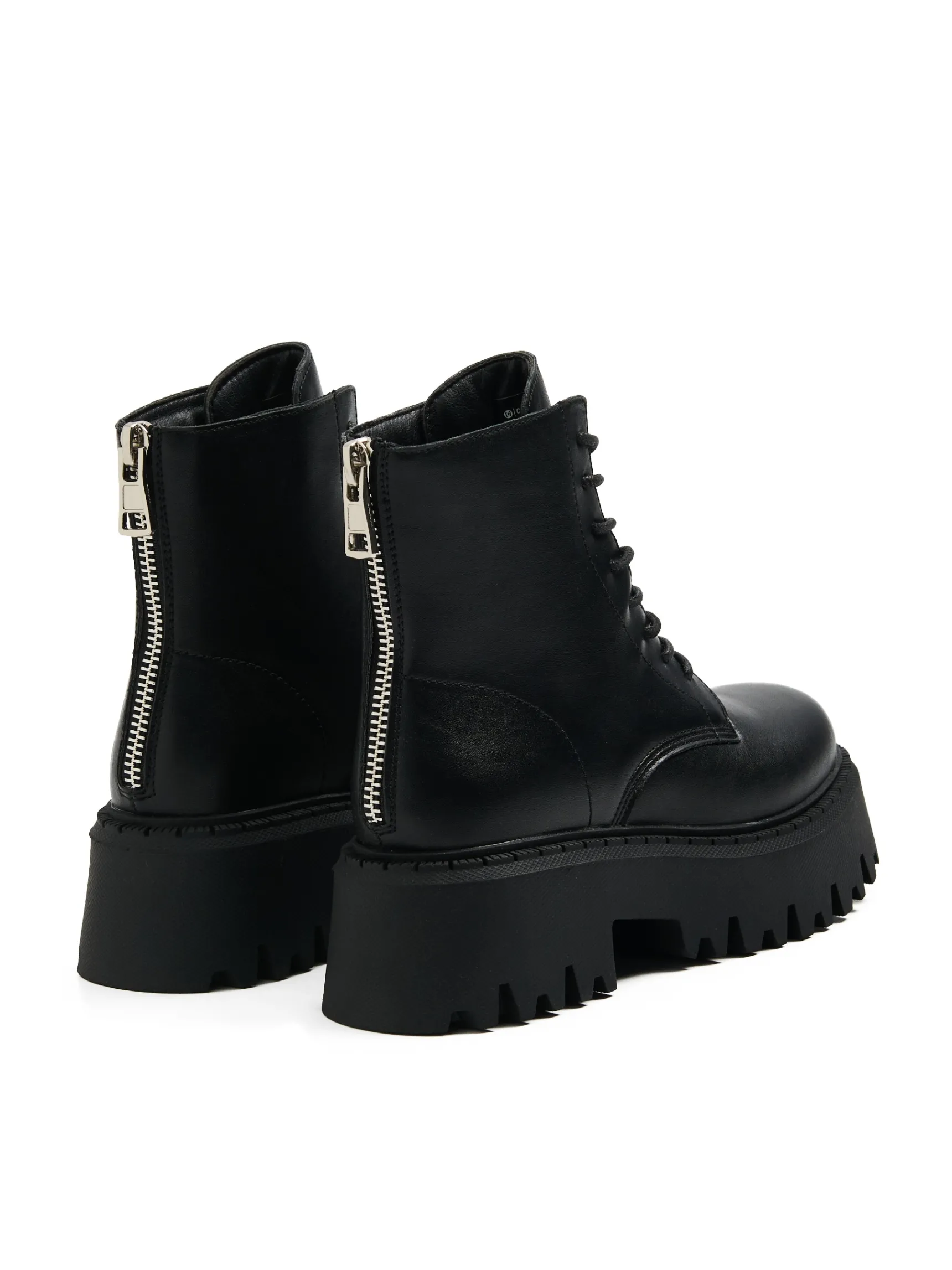 Discount Cropp Czarne botki zapinane na zamek czarny