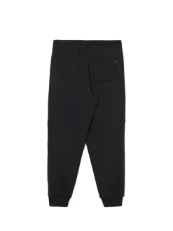 Fashion Cropp Czarne dresowe joggery z nadrukiem na nogawce czarny