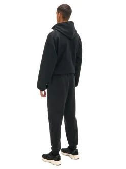 Fashion Cropp Czarne dresowe joggery z nadrukiem na nogawce czarny