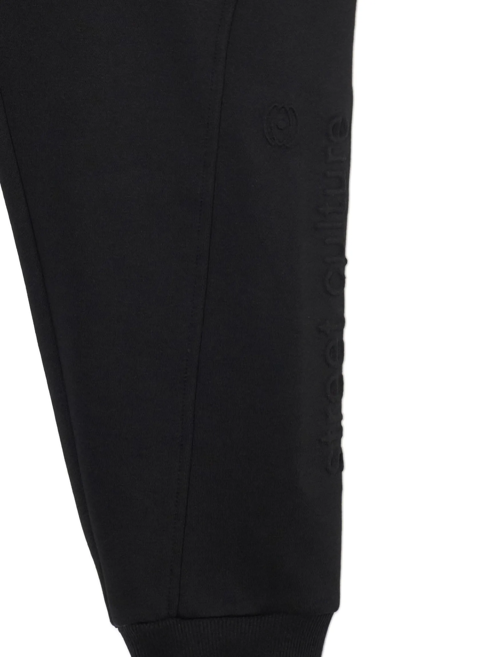 Fashion Cropp Czarne dresowe joggery z nadrukiem na nogawce czarny