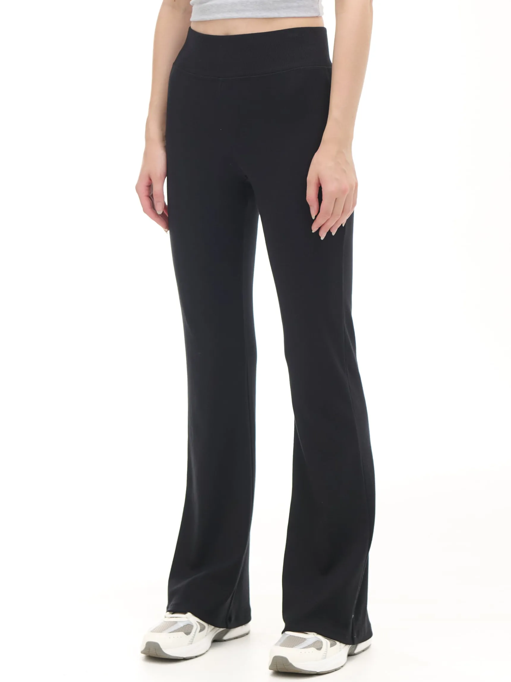 Hot Cropp Czarne dresy typu flare czarny
