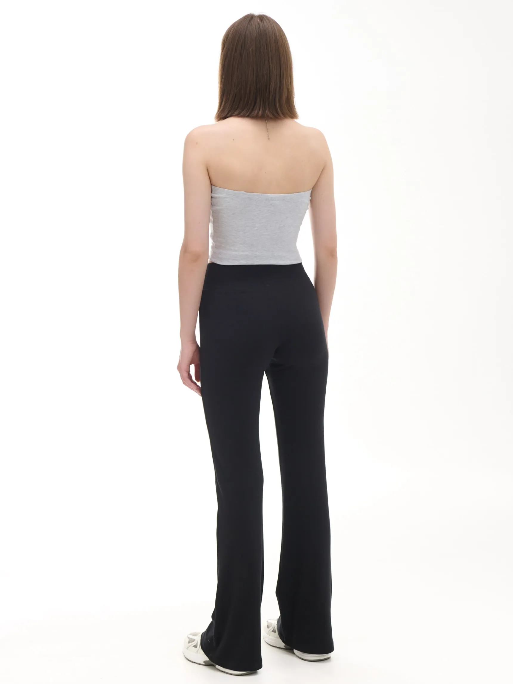 Hot Cropp Czarne dresy typu flare czarny