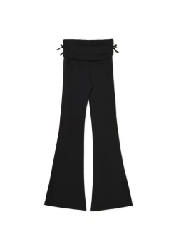 Clearance Cropp Czarne dresy z ozdobną zakładką czarny