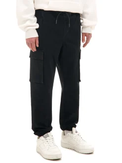 Outlet Cropp Czarne jeansowe joggery czarny