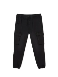 Outlet Cropp Czarne jeansowe joggery czarny
