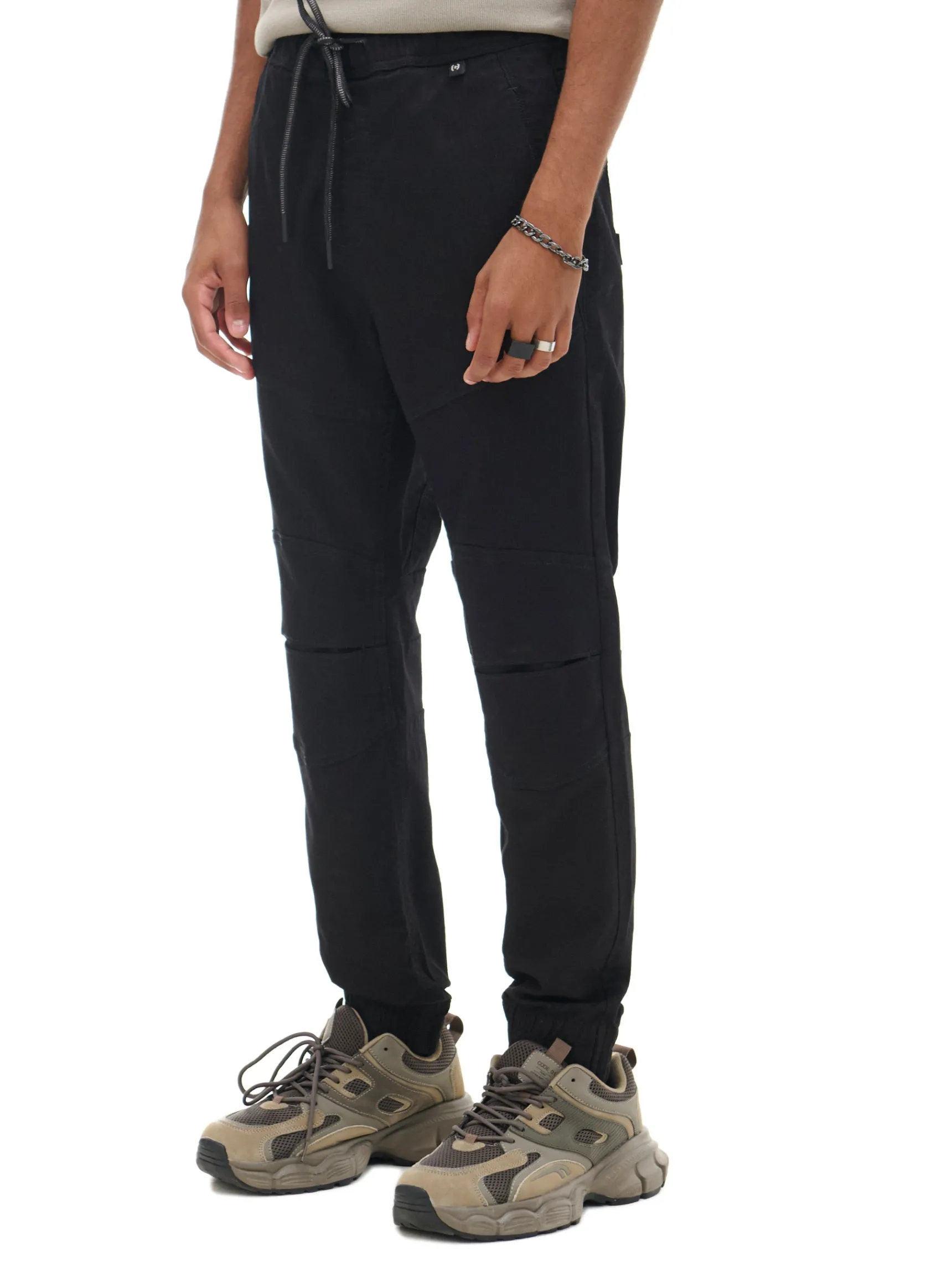 Fashion Cropp Czarne jeansowe joggery czarny