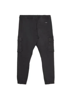 Discount Cropp Czarne jeansowe joggery cargo czarny