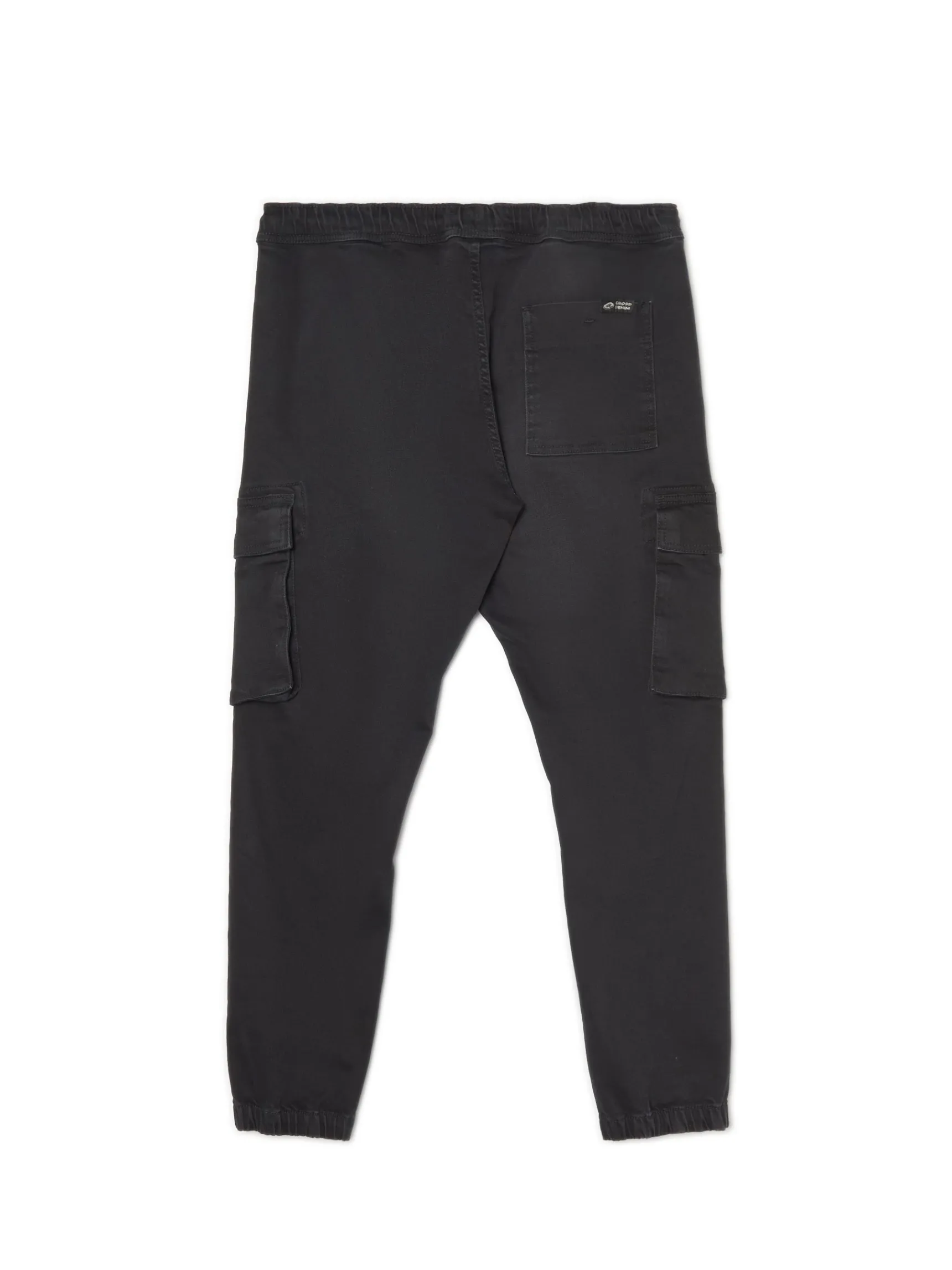 Discount Cropp Czarne jeansowe joggery cargo czarny