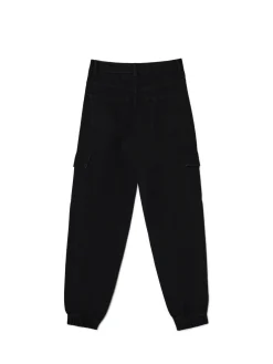 Best Cropp Czarne jeansowe joggery cargo czarny