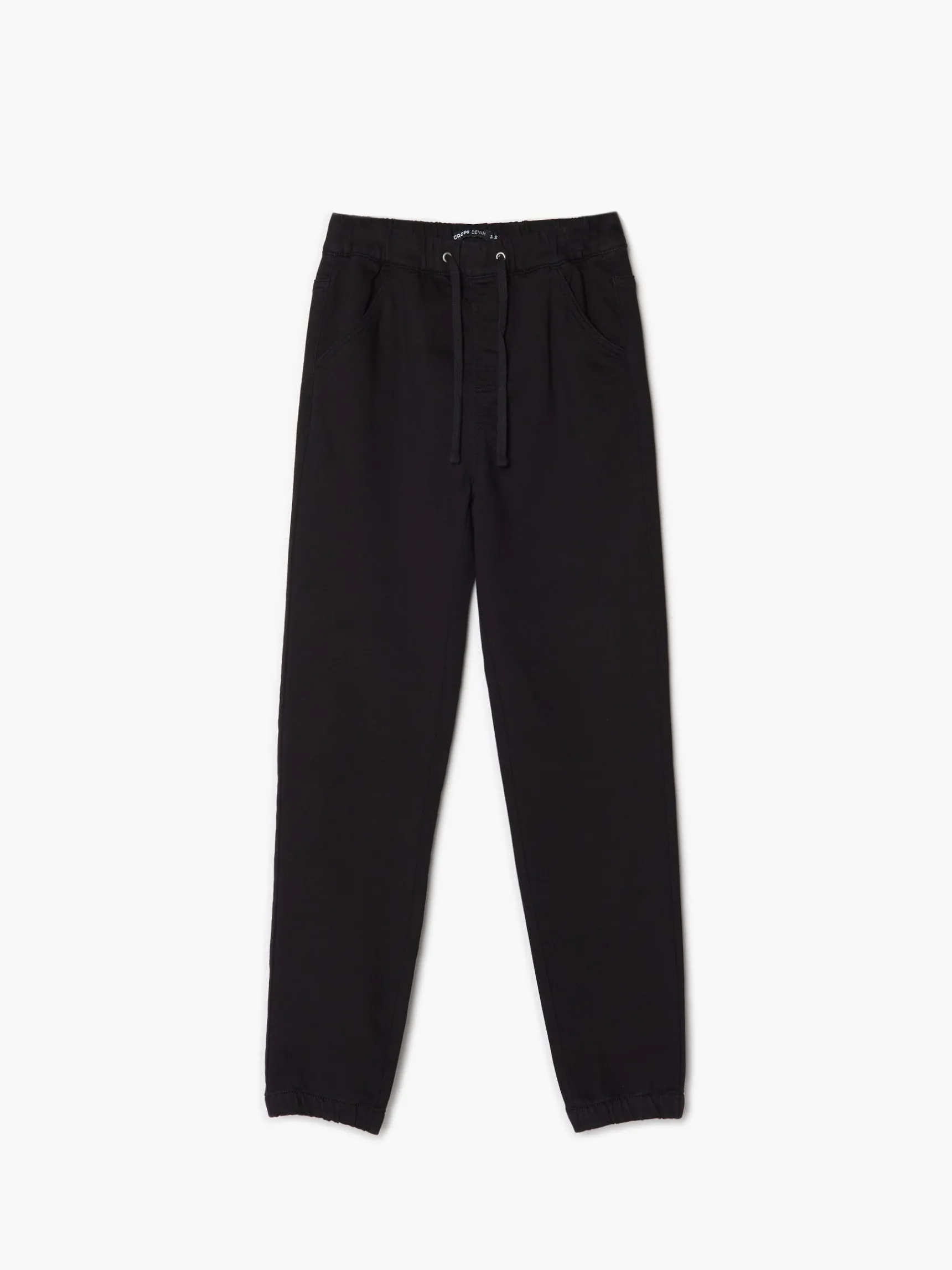 Clearance Cropp Czarne jeansowe joggery slim czarny