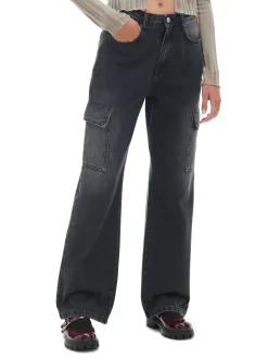 Clearance Cropp Czarne jeansy baggy czarny