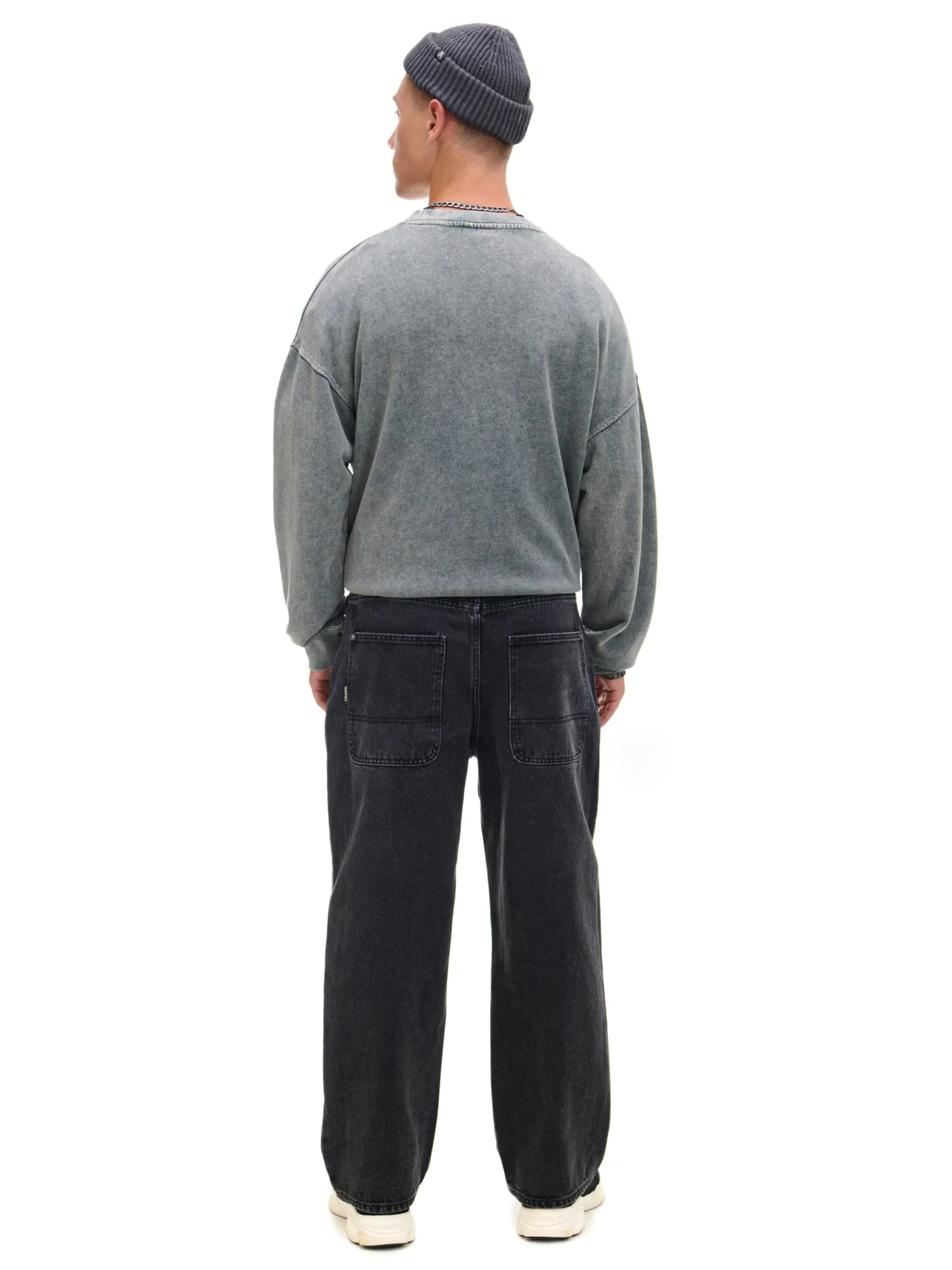 Online Cropp Czarne jeansy baggy czarny